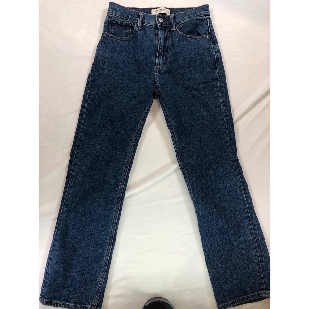 Abercrombie & Fitch Ultra High Rise Ankle Straight Jeans Dark Wash 24/00S